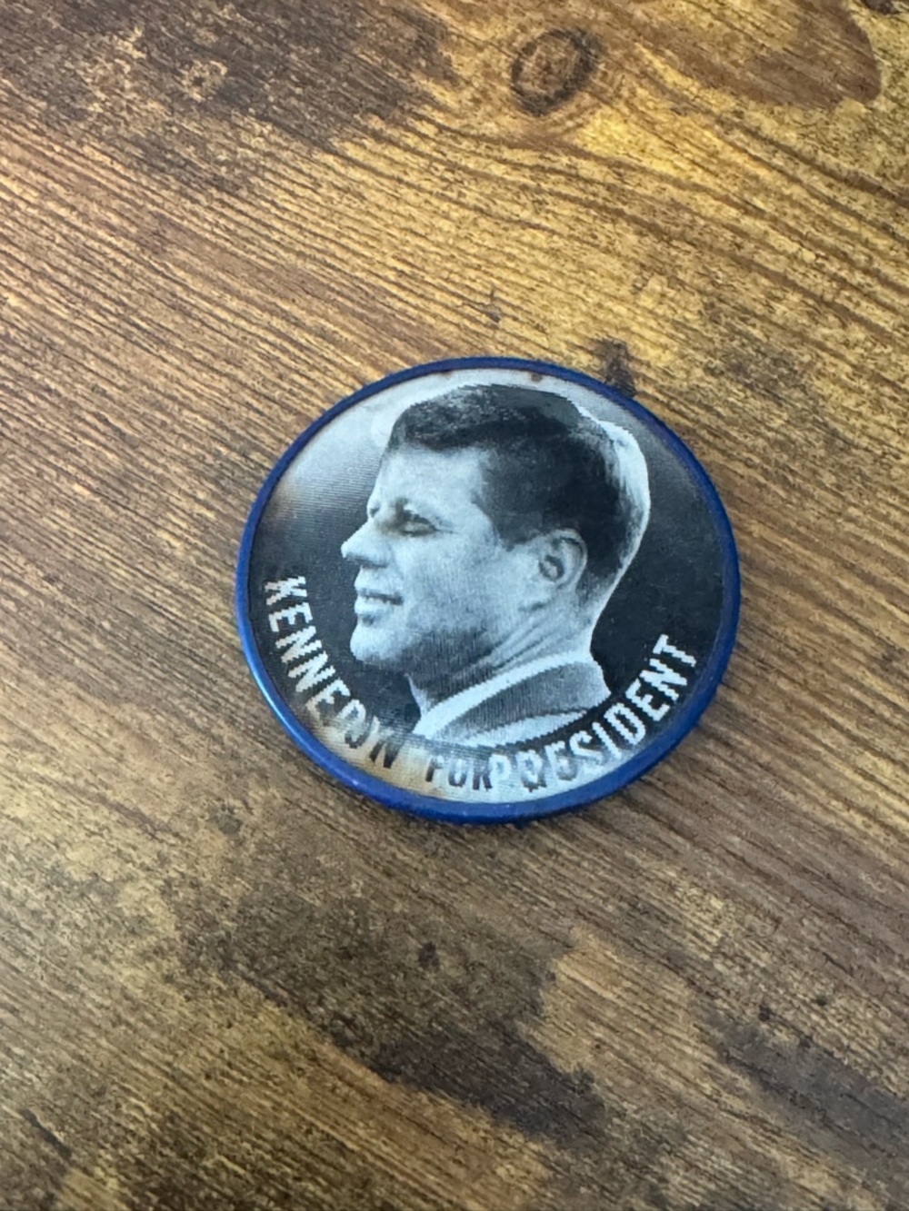 Vintage 1960 JFK Kennedy Swainson Lenticular Campaign Button Vari-Vue MI